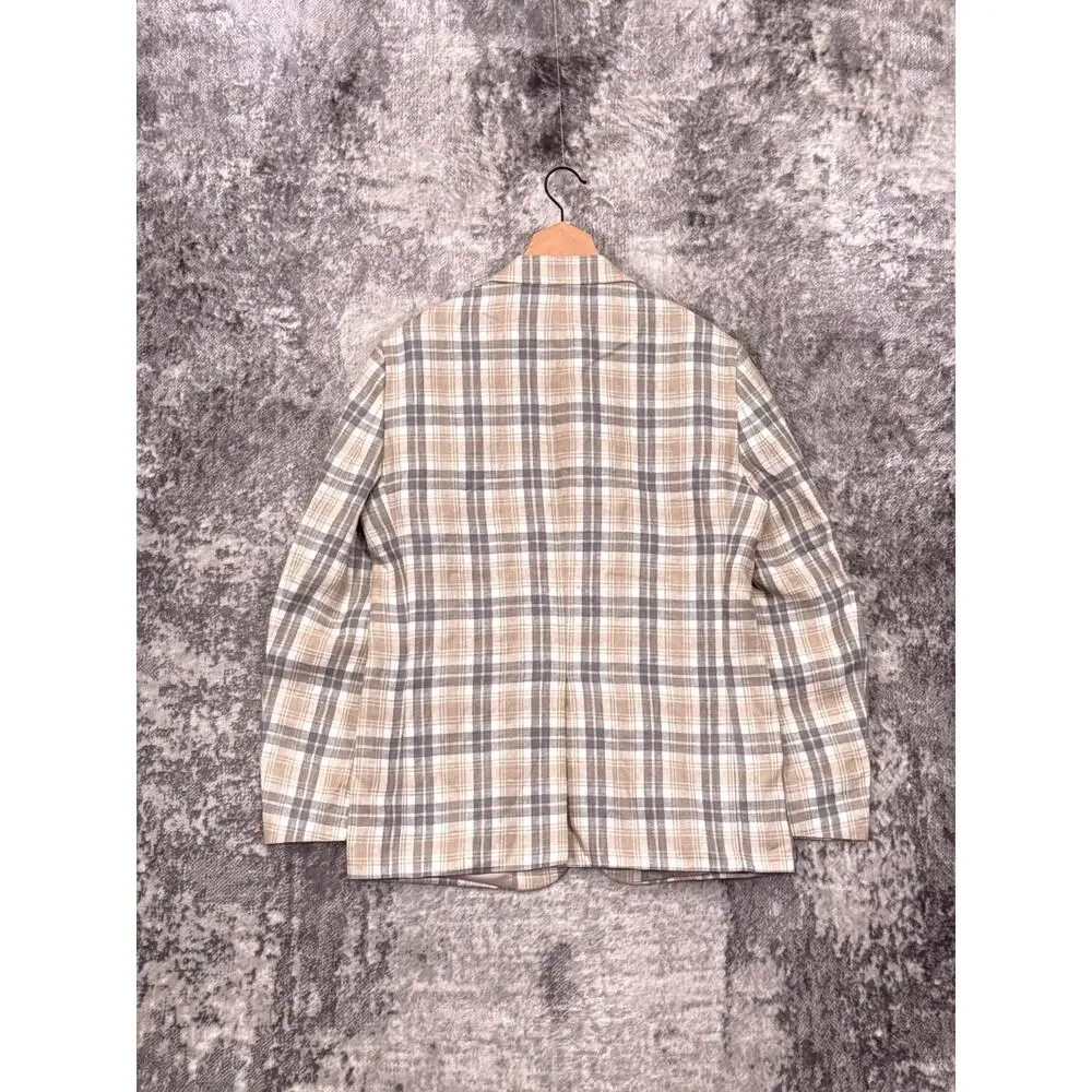 Lauren Ralph Lauren Blazer 40 R Mens 100% Linen Plaid Jacket